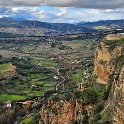 View of valley from our hotel balcony in Ronda