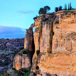 Beautiful cliffs and valley at dusk
