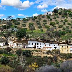 Another section of town with homes built into cliffside caves