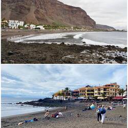 Strand mit schwarzem Sand