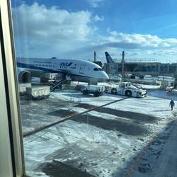 Boarding our flight from Sapporo