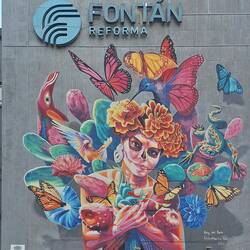 Vivid mural in Mexico City