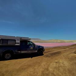 Pinkige Lagune im Paracas Nationalpark.