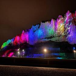 Kreidefelsen in der Nacht