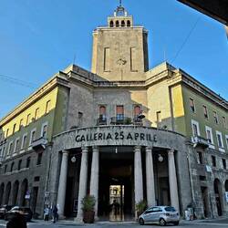 Clash of architectural styles: Galleria 25 Aprile.