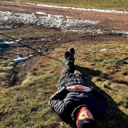 Pause in der Wintermorgensonne