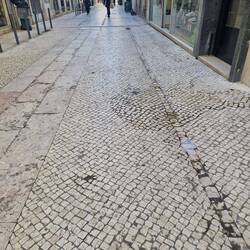 The marble cobbles ..slippy !