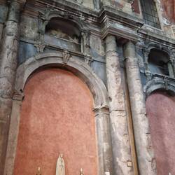 Inside the ramshackle church in Convent Sq