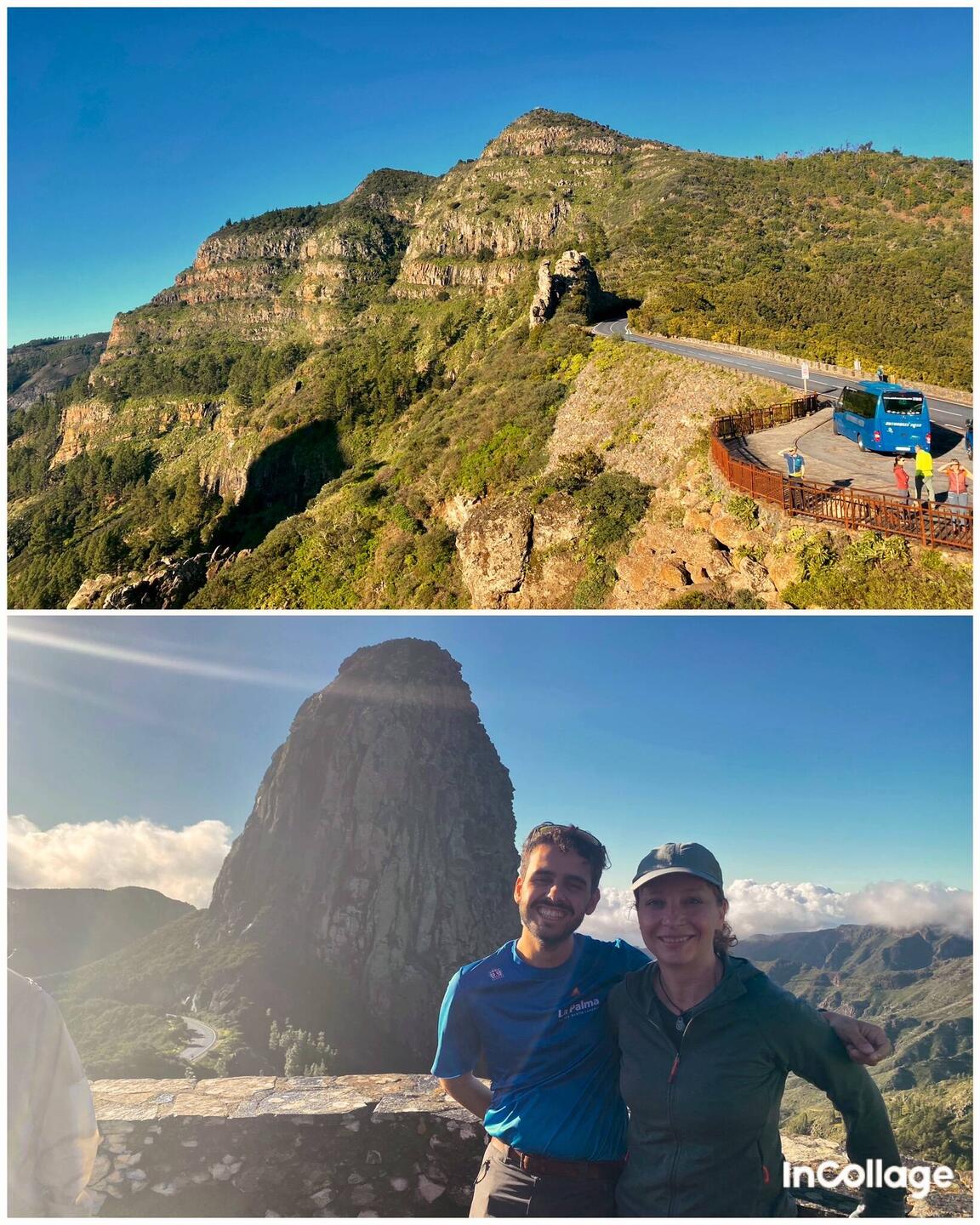 Stopp an einem Aussichtspunkt - unser Guide und ich