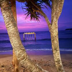 Enjoying the view while drenched.