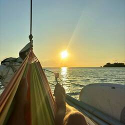 Sonnenuntergang vor Tropical Island