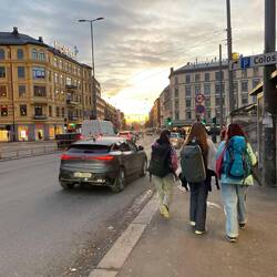 On our way to our apartment