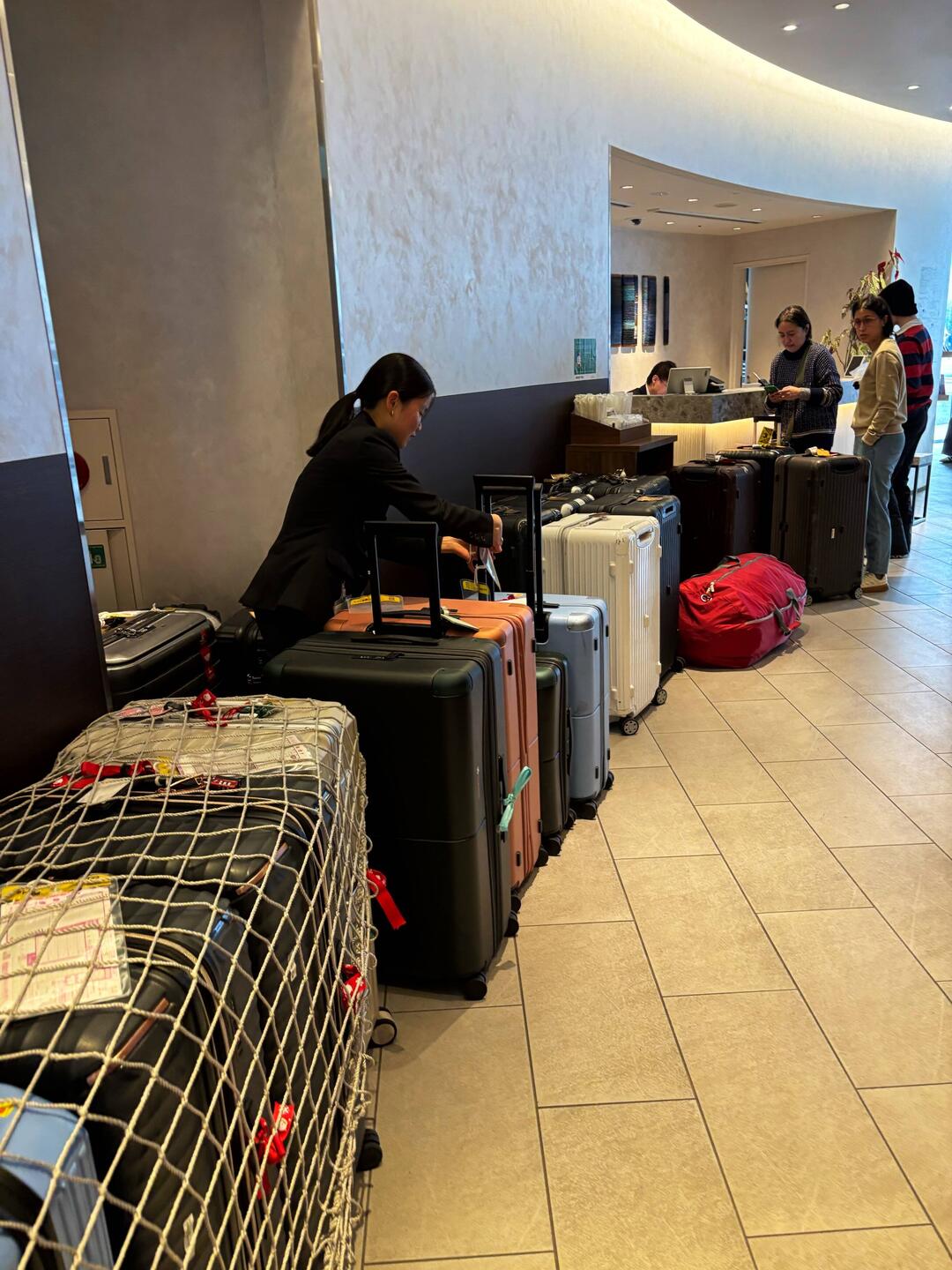The front desk was busy organising everyone's luggage to the next destination