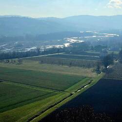 View of Parma River seen from the ramparts of Torrechiara.
