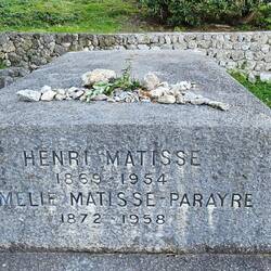 Henri Matisse (31.12.1869-03.11.1954). Wir stehen genau an seinem 156. Geburtstag an seinem Grab.