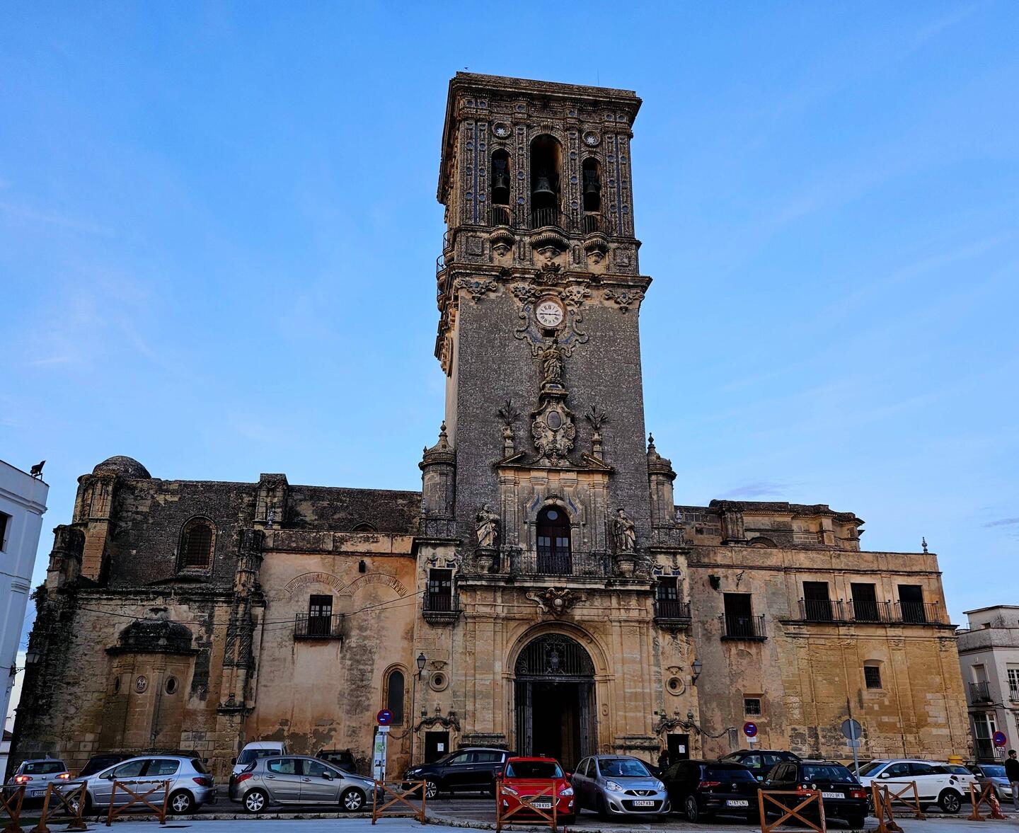 Church of Santa Maria with a flat bell tower missing its spire
