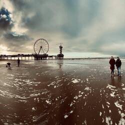 Panoramabild am Scheveninger Strand.