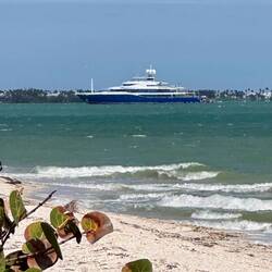 242' yacht off Cayo Costa. Built in the Netherlands in 2022