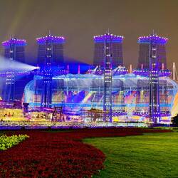 Tribüne der Asienspiele im Haixinsha Asian Games Park.