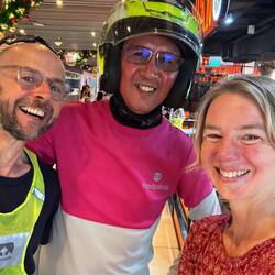 Azrin who bought us lunch before dashing back to his deliveries! Kindness of strangers bowls us over