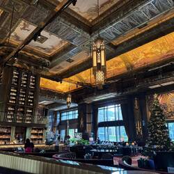 Atlas, opulent art deco bar where you can have cocktails or afternoon tea. We just used the toilet.