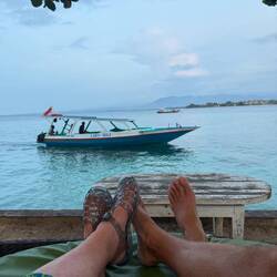 NYE outside Raja's bar on the west coast of Gili Air