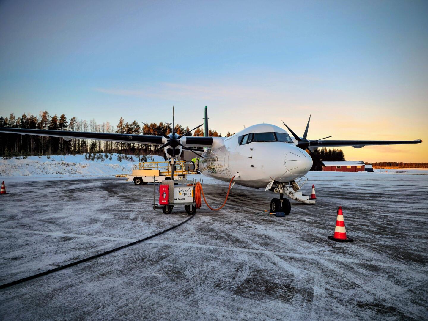 Unser Flieger nach Lyksele in Lappland. Wir waren etwa 12 Passagiere und ein Hund.
