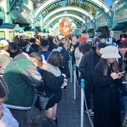 Waiting in line for Toy Story Mania