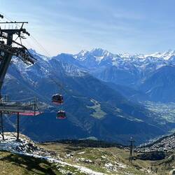 Blick auf die Berge des Wallis, ganz rechts das Matterhorn