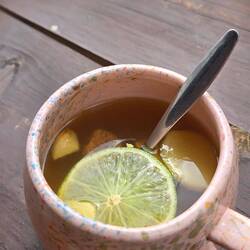 Real ginger lime tea, with a surprise plum for sweetness