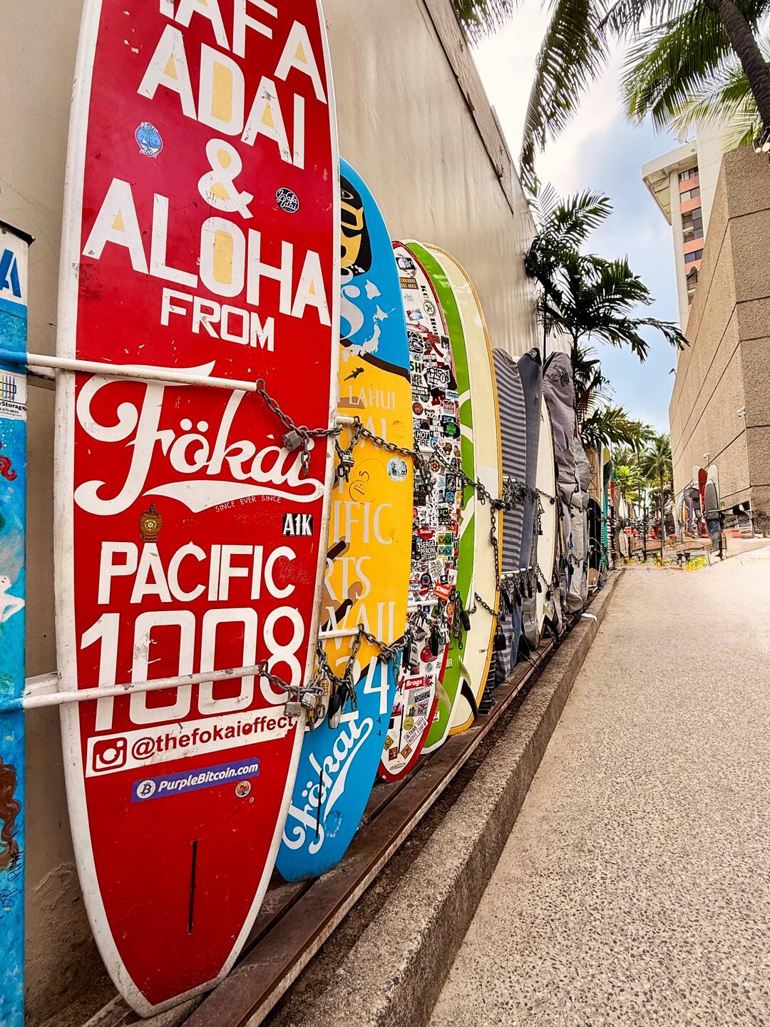 Parkplatz für die Surfbretter