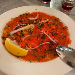 Salmon with coriander and crème fraiche