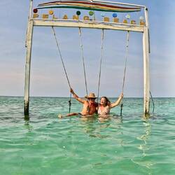 The beach swing at Pelangi Beach