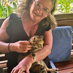 mama puss doesn't mind a cuddle either!