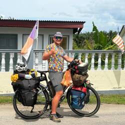 Stefan, cycling Austria to Australia and then on to South America. He was super chilled.