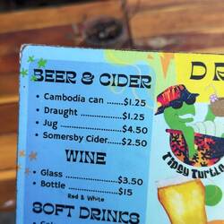 Preisliste auf "Koh Rong"