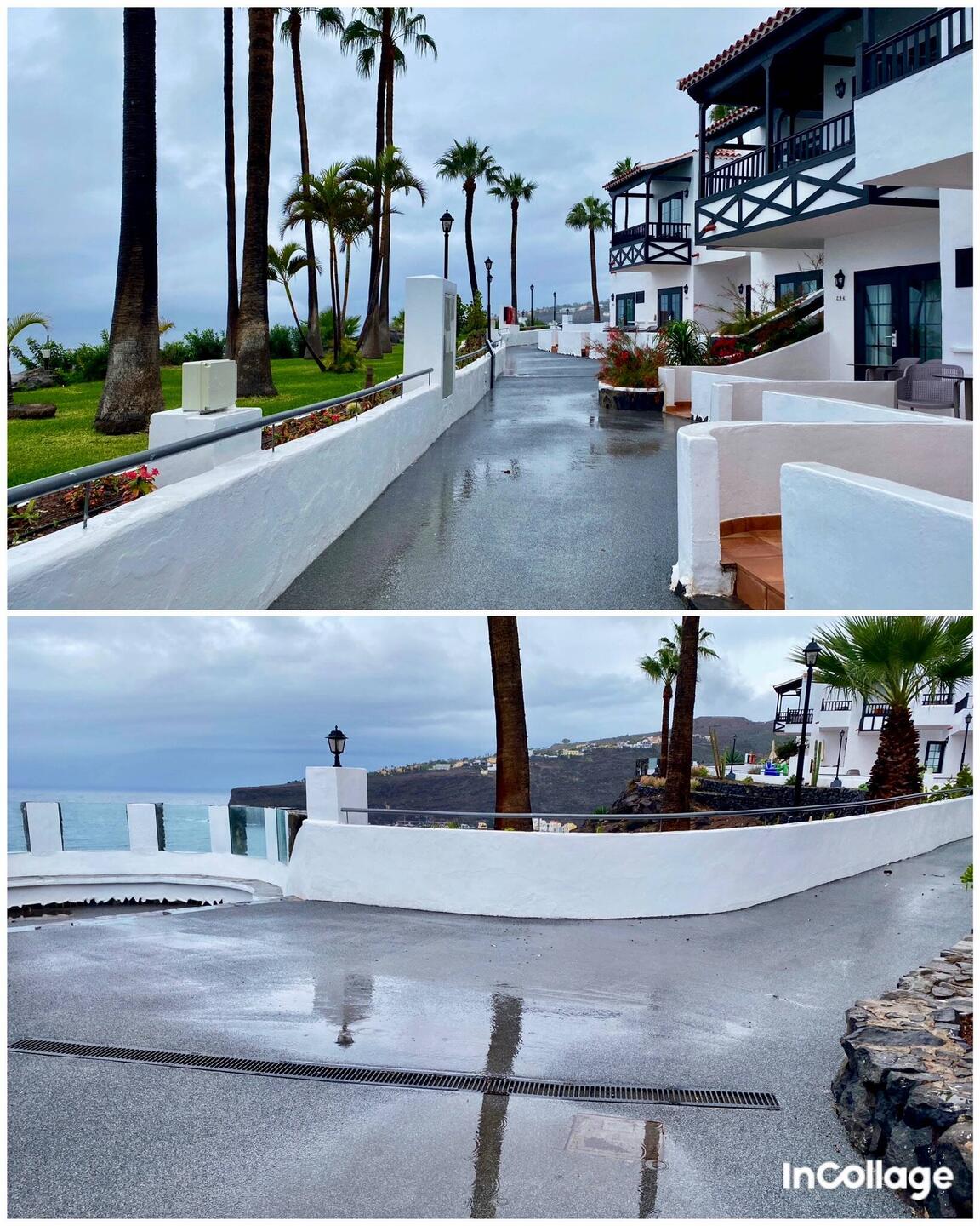 Pfützen vor unseren Zimmern