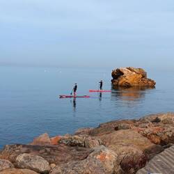 Hier hätten wir unser Boot gebrauchen können. Das Mittelmeer ist ein Spiegel