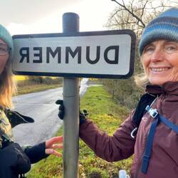 Took us 3 goes to photograph the full sign (backwards) Dummer