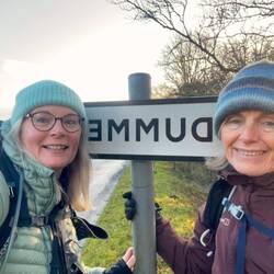 Took us 3 goes to photograph the full sign (backwards) Dummer