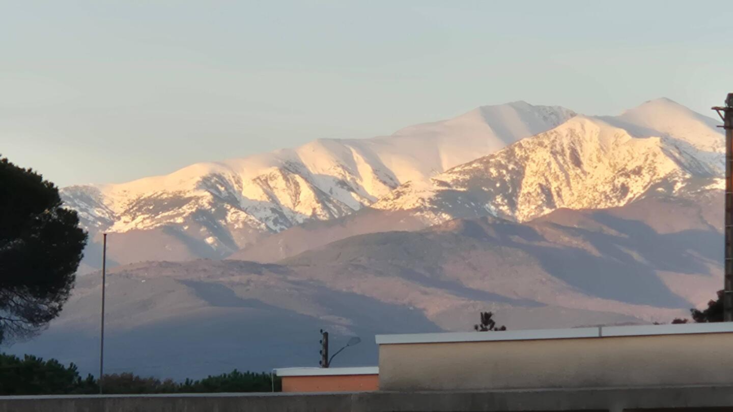 🐕‍🦺🚶‍♂️8:30 Uhr, die Pyrenäen zeigen sich bei bestem Licht.