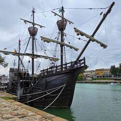 Replica of Nao Victoria, the first ship to circumnavigate the globe (1519 to 1522)