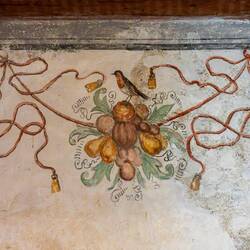 Bernese Bedoom wall decorations were painted in the early 17th century — Château de Chillon.