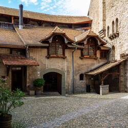 The first courtyard ... Château de Chillon — Veytaux, Switzerland.