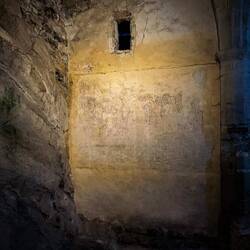 Drawing of the Crucifixion in the dungeon ... described by Victor Hugo after his 1839 visit.
