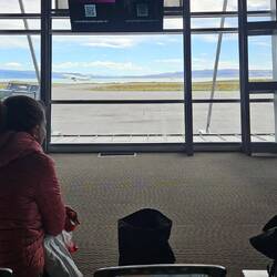 Warten auf den Abflug in El Calafate: with a view!