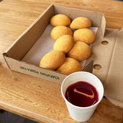 Italian-rooted Colombian bakery—fresh bread with a sweet red fruit soda.