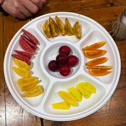 Guava, sour guava, mango, tomato, plum and Lulo fruits.