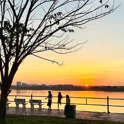 Un beau coucher de soleil sur le Mékong 🤗