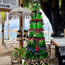 Xmas tree made of Bintang bottles